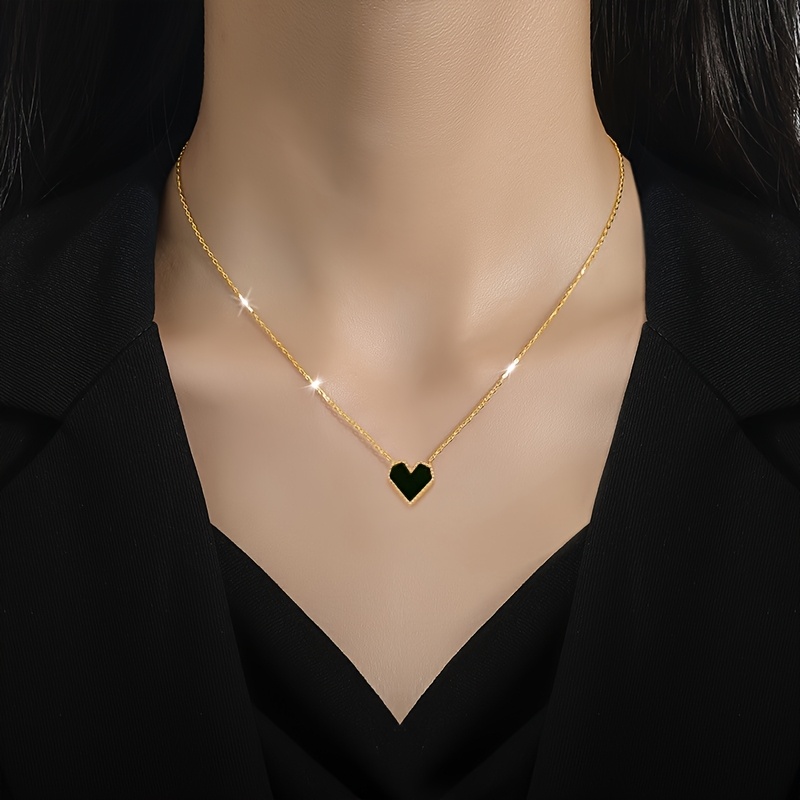Ladies' Minimalist Golden-Tone Heart Pendant Necklace